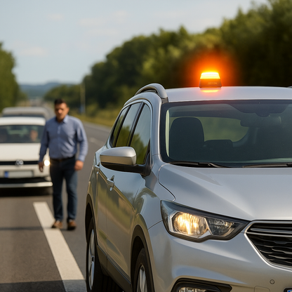 Baliza de Emergencia Inteligente V16 IoT – Luz de Seguridad Vial Certificada (EBOX)