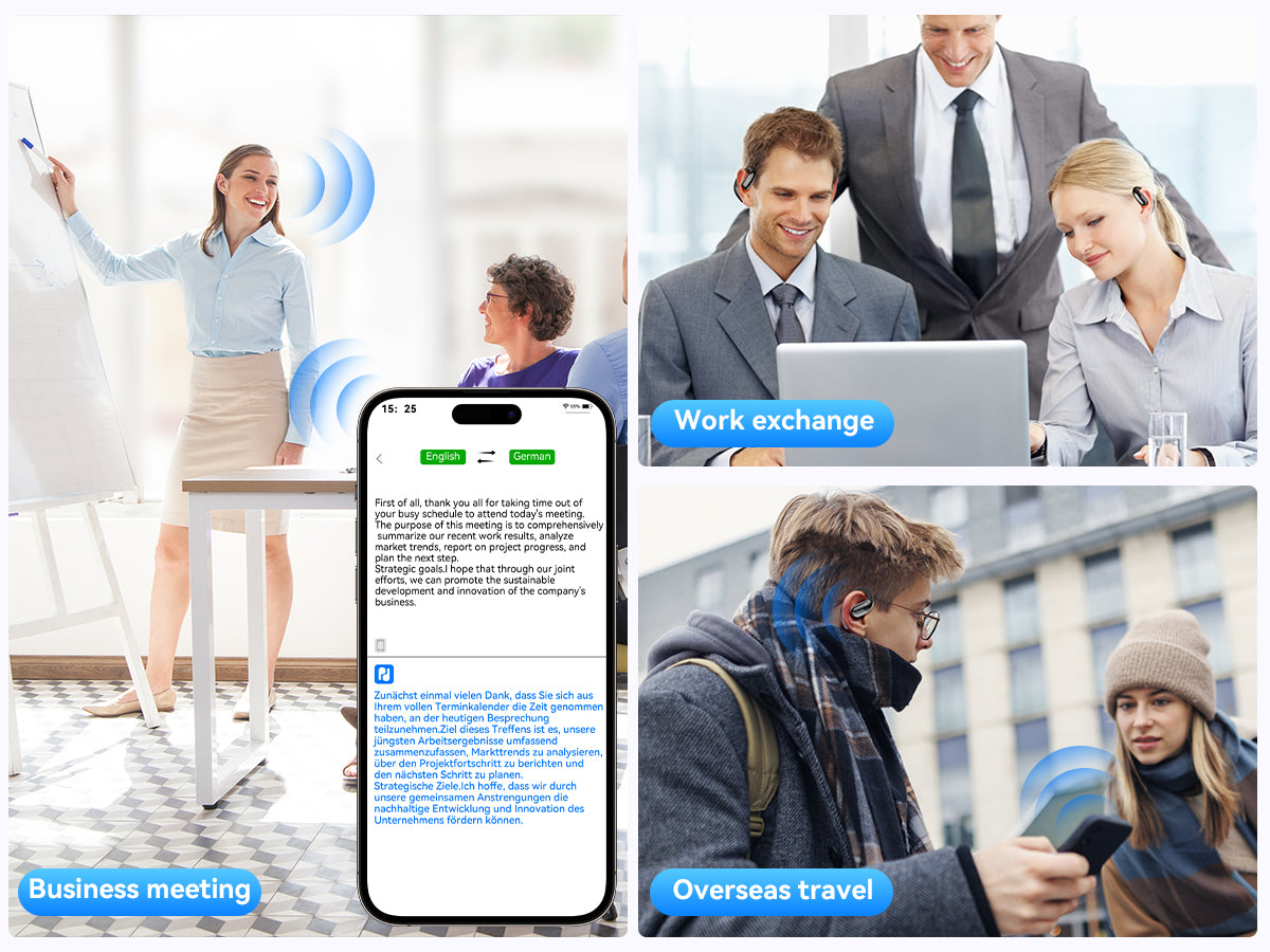 Auriculares Bluetooth traducción simultánea AI 140 idiomas