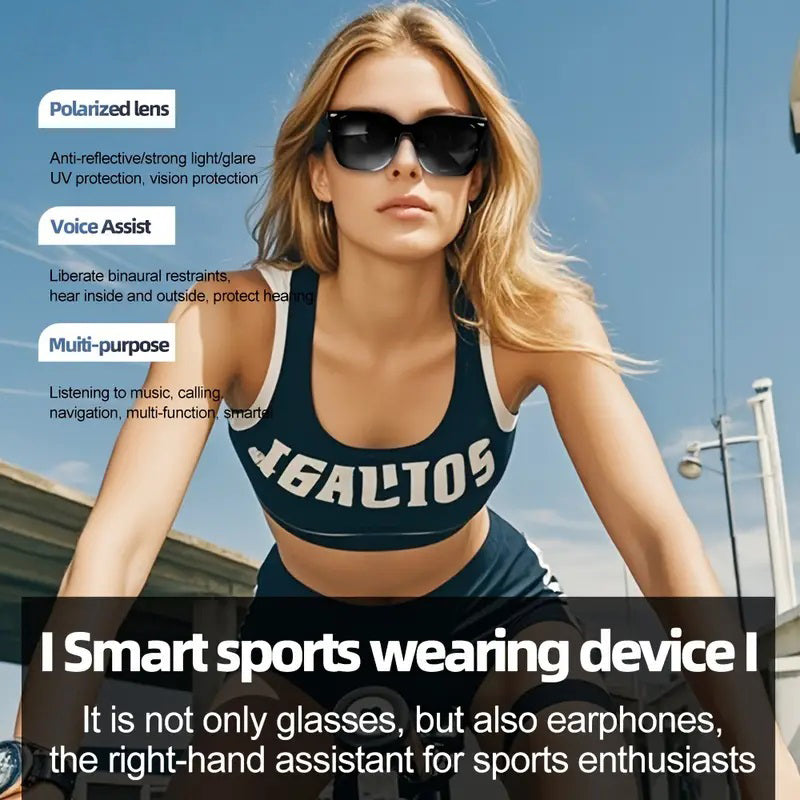 Gafas inteligentes de sol IA - Audio, traducción, asistente de voz, multifunción UF-12