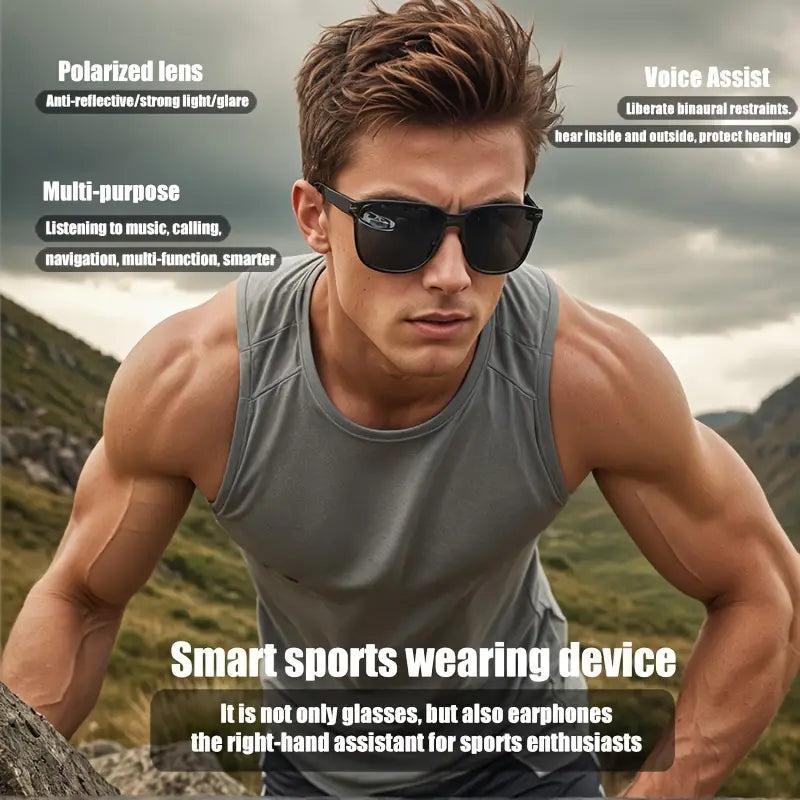 Gafas inteligentes de sol IA - Audio, traducción, asistente de voz, multifunción UF-12
