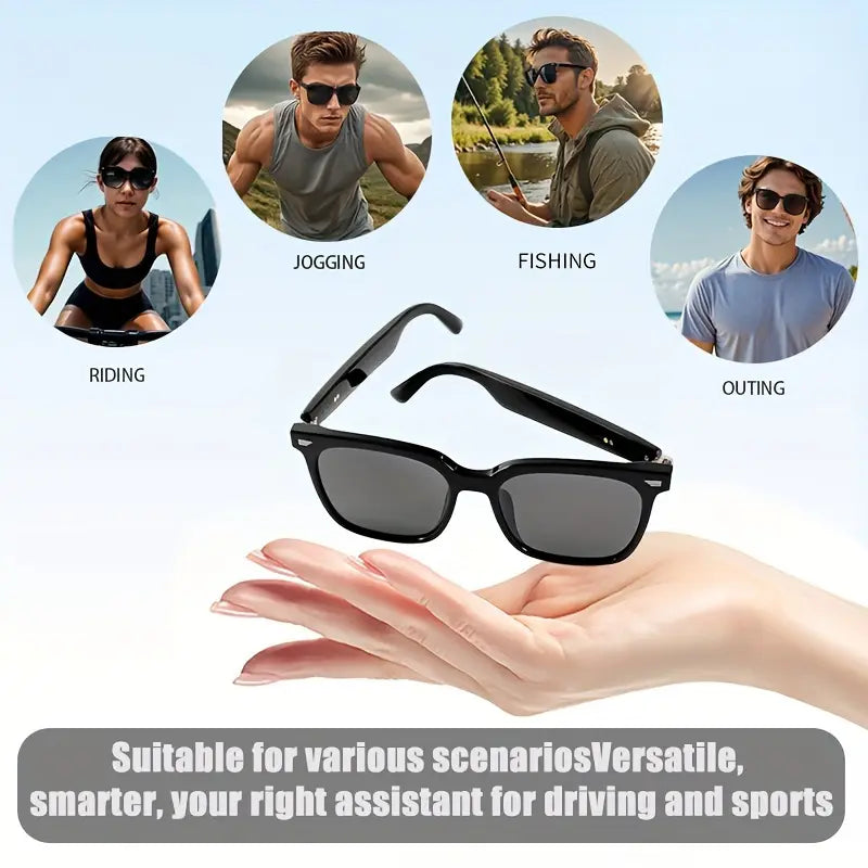 Gafas inteligentes de sol IA - Audio, traducción, asistente de voz, multifunción UF-12