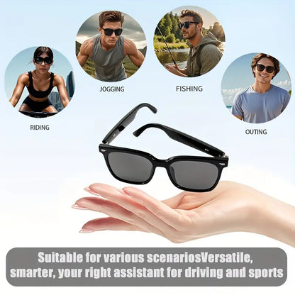 Gafas inteligentes de sol IA - Audio, traducción, asistente de voz, multifunción UF-12