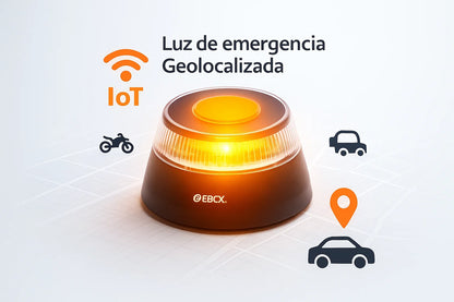 Baliza de Emergencia Inteligente V16 IoT – Luz de Seguridad Vial Certificada (EBOX)