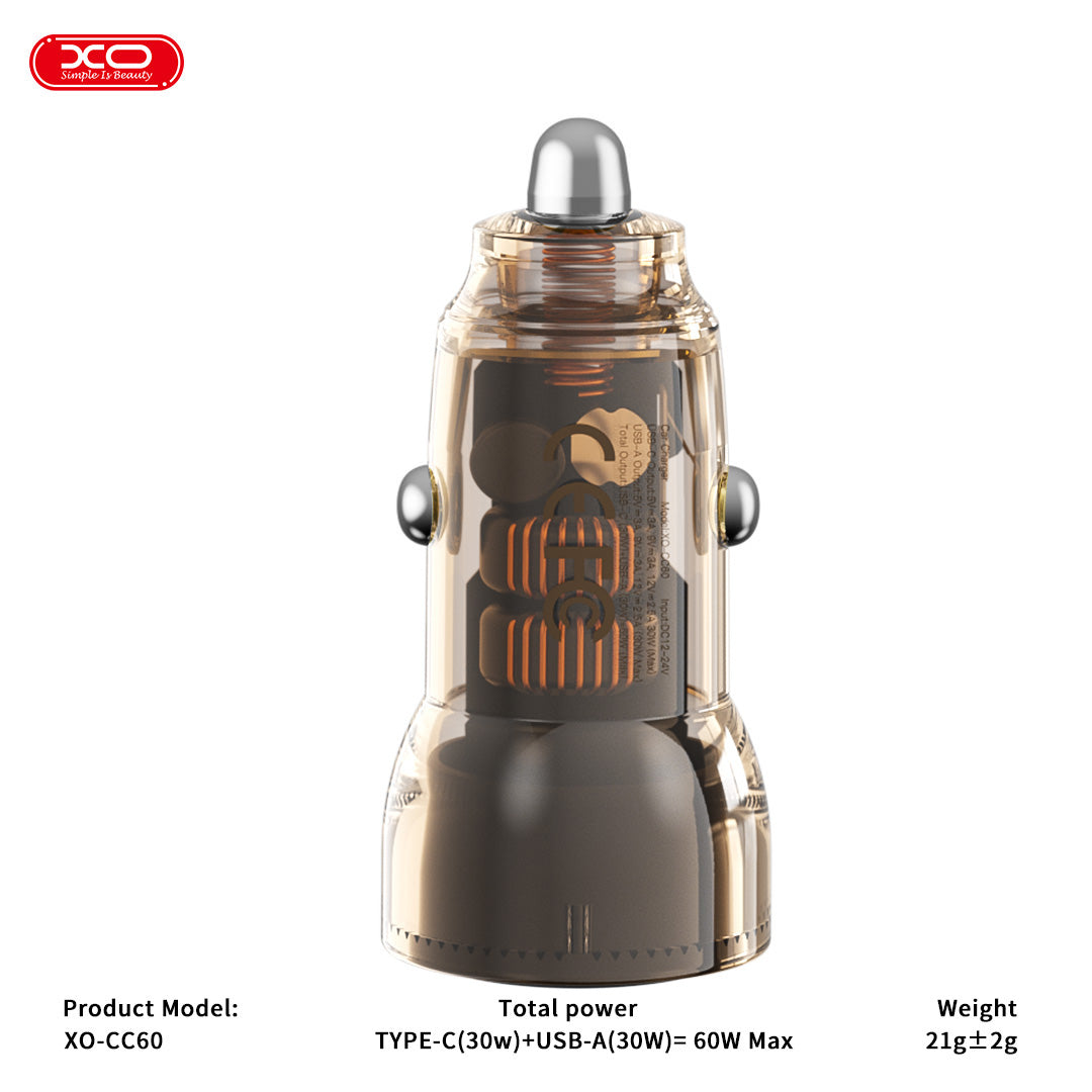 Cargador rápido de coche 60W a 12V